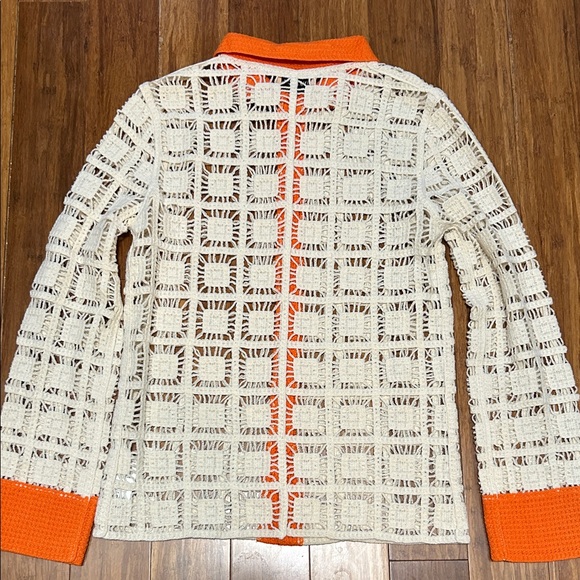 Forever 21 Cream and Orange Crochet Shirt - Picture 9 of 10